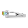thumbnail image 4 of Sterling Silver Rhodium-plated Synthetic 4 Stone Mother's Ring XMR7/4SS, 4 of 5