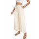 thumbnail image 3 of Pantalones de y Algodón para Mujer, Informales, de Verano, para Playa, con Cordón, Holgados, de Pierna y Bolsillos. Beige L, 3 of 9