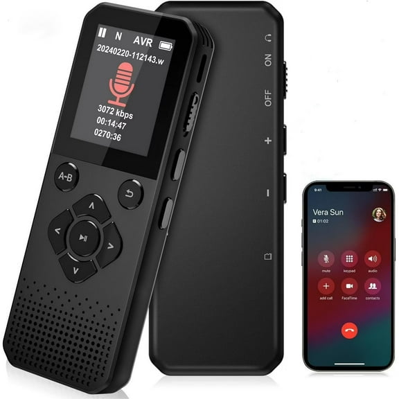 MUSICOZY MP3 Player, 64GB Bluetooth Music Player, Bluetooth Voice Recorder with High Bit Rate and Call Recording, Ideal for Interviews, Meetings, Lectures and More, Long Battery Life (Black)