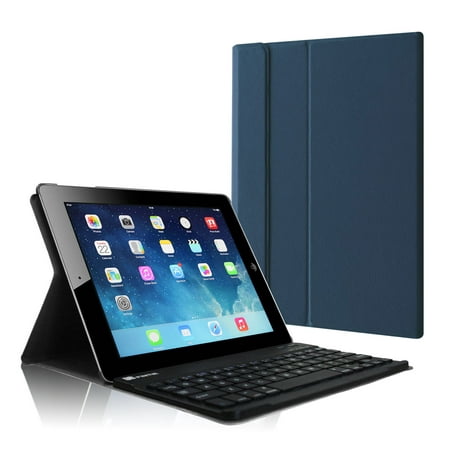 For Apple iPad 4, iPad 3 & iPad 2 Keyboard Case - Fintie SlimShell Stand Cover with Detachable Bluetooth Keyboard,