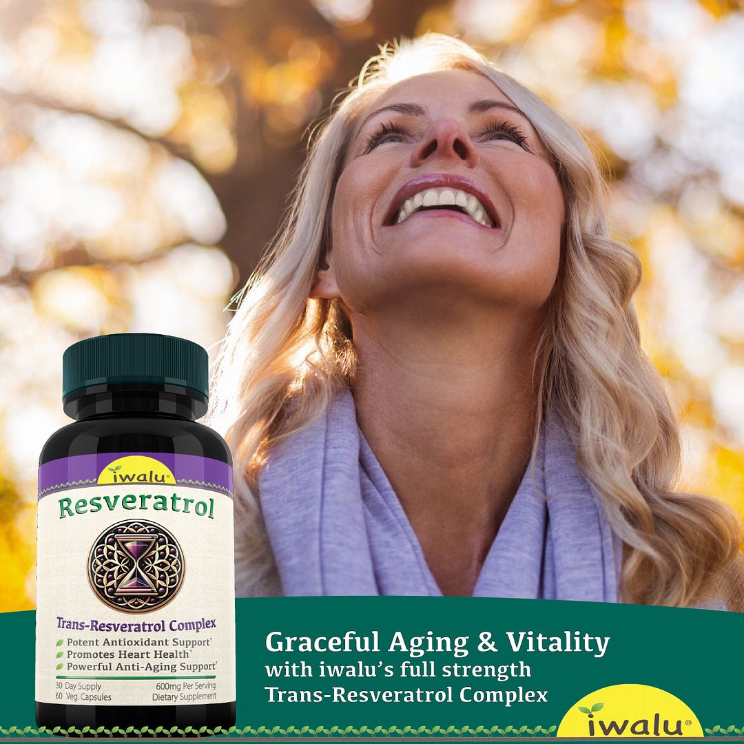 iwalu Resveratrol Complex | Support for Heart Health & Energy | Super Antioxidant Trans-Resveratrol - 60 Veg Capsules | USA Made | NSF Certified Dietary Supplement