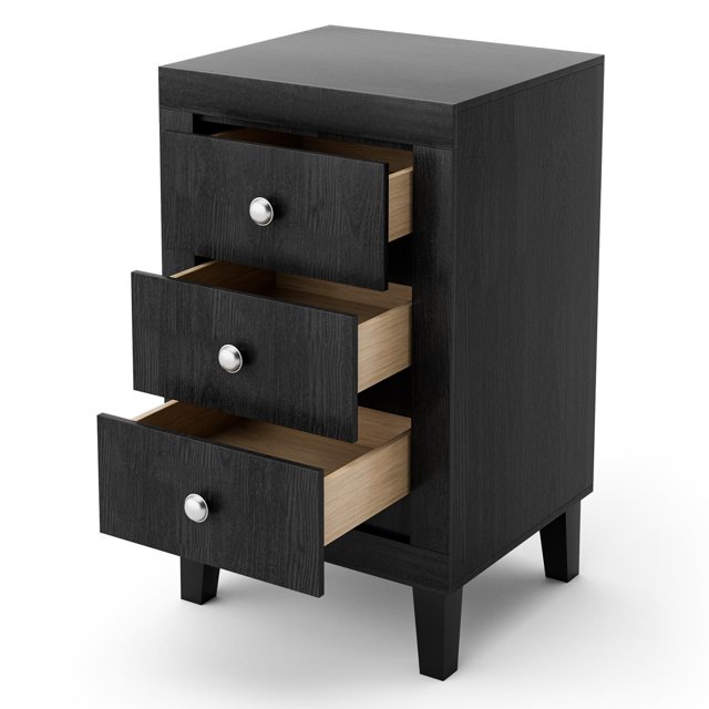 Giantex Table d'Appoint en Bois, Table de Chevet Accent pour Petit Espace, Noir