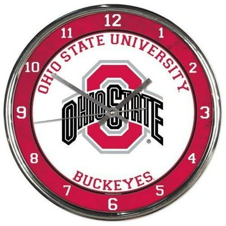Wincraft Clock - Ohio State Buckeyes Round Chrome Wall Clock