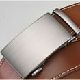 thumbnail image 4 of Mens Genuine Leather Ratchet Belts Adjustable Automatic Buckle Size 30-42 Brown, 4 of 7