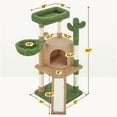 thumbnail image 3 of Yaheetech 42" Height Cactus Cat Tree with Scratching Posts and Basket, Brown/Green, 3 of 7