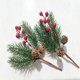 thumbnail image 1 of Material hecho a mano DIY simulación agujas de pino bayas rojas de Navidad ramas de pino decoración de árbol de Navidad ramo, 1 of 6