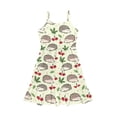 thumbnail image 3 of Uourmeti Girls Summer Capybara Dress 3-14 Y Kids Spaghetti Strap Tiered Midi Dresses Strawberry Fruit A Line Short Dresses for Travel Beach Party, 3 of 6