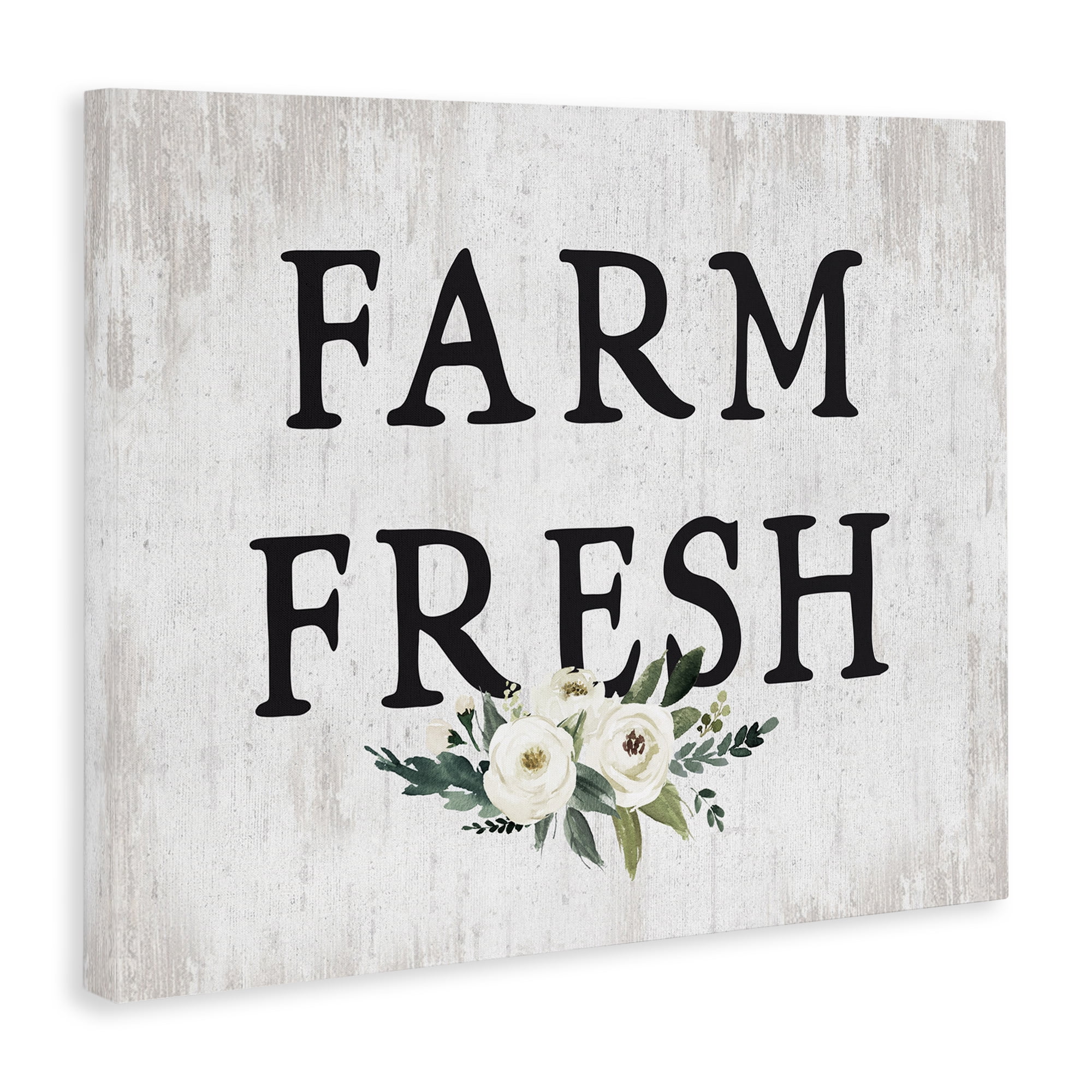 Stupell Industries Farm Fresh with Roses Botanical & Floral Painting Gallery Wrapped Canvas Art Print Wall Art, 40 x 30