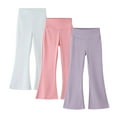 thumbnail image 2 of hengsof Three Piece Children's Casual Flared Pants Girls' High Waisted Solid Color Leggings Comfortable Elastic Waist Sports Pants Yoga Pants, 2 of 5