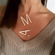 thumbnail image 4 of Collares con letras iniciales de moda para mujeres y hombres, de acero inoxidable, joyería con el alfabeto ABCDEFGHMN, regalo de Halloween, 4 of 5