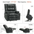 thumbnail image 6 of MCombo Large Dual Motor Power Lift Recliner Chair Sofa with Massage and Heat for Big Elderly People, Infinite Position, USB Ports, Faux Leather R7891 (Black, Large-Wide), 6 of 10