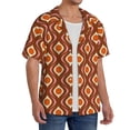thumbnail image 2 of Fotbe 70's Retro Camisa Estampada de Manga Corta para Hombre, Casual de Verano, Estilo Playero, Sin Arrugas-Small, 2 of 5