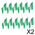 thumbnail image 1 of 2x 12 Uds. Bandera de palo de Nigeria, banderas pequeñas ondeando a mano, decoraciones para fiestas, bares, clubes, deportes, celebraciones de festiva 2 piezas, 1 of 10