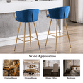 thumbnail image 6 of 30 Inch Velvet Dining Chairs, Modern Dining Chair with Golden Metal Legs, Simple Bar Stool Upholstered Dining Chairs, Accent Desk Chair Dining Room, Kitchen, Vanity, Living Room(Blue,Set of 2), 6 of 9