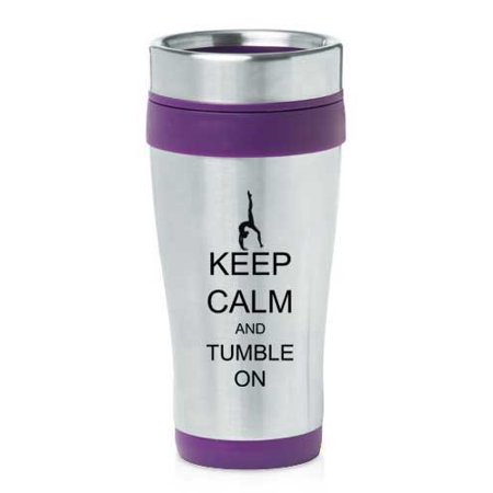 

Purple 16oz Insulated Stainless Steel Travel Mug Z2247 Keep Calm and Tumble On