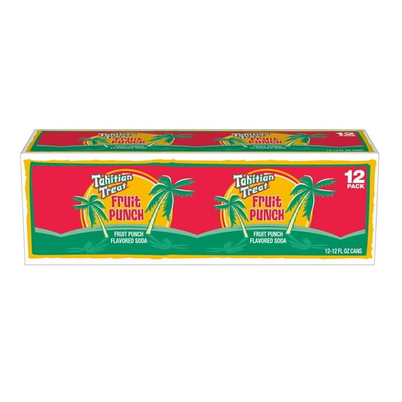 Tahitian Treat Fruit Punch Soda Pop, 12 Fl Oz, 12 Pack Cans