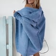 thumbnail image 4 of Dyfzdhu Cardigan Sweaters for Women Hooded Long Sleeve Casual Loose Batwing Sleeve Knit Sweater Coat Blue, 4 of 4