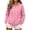 Pink, variant on Guluxicc Women's Hooded Jackets with Pockets Drawstring Full Zip Ribbed Cuffs Long Sleeve Solid Casual Jackets Fall Winter