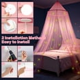 thumbnail image 7 of Pink Bed Canopy for Girls with Glowing Stars Premium Canopy Bed Curtains Fits Single, Twin, Full, Queen Size Kids Bed, Princess Netting Room Decor, Ceiling Tent to Cover Toddler, Canopy for Bed, 7 of 7