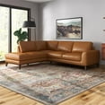 thumbnail image 4 of Milton Modern Living Room Top Leather Corner Sectional Sofa in Cognac Tan, 4 of 7