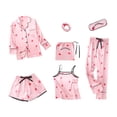 thumbnail image 4 of Conjunto de ropa de dormir de 7 piezas, chaleco estampado, ropa de dormir corta para mujer con diadema, pijamas para dama, ropa para el hogar, XL Scienceny AP000853-03, 4 of 7