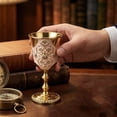 thumbnail image 4 of Wine Glass Cups Metal Shot Glass Exquisitedly Crystal Accented Medieval Goblets For And Celebration, 4 of 8
