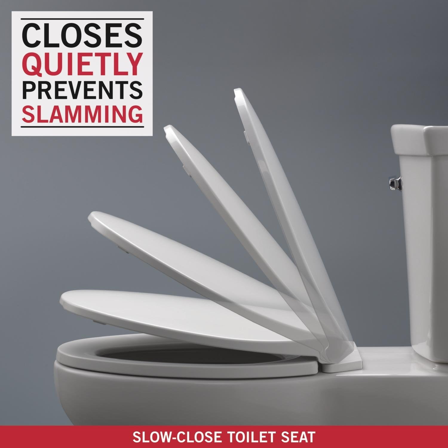 Delta Morgan Round Closed Front Toilet Seat with NoSlip Bumpers in White 800903-WH