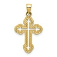 thumbnail image 4 of FB Jewels 14K Yellow Gold Cut-out Budded Cross Charm, 4 of 4
