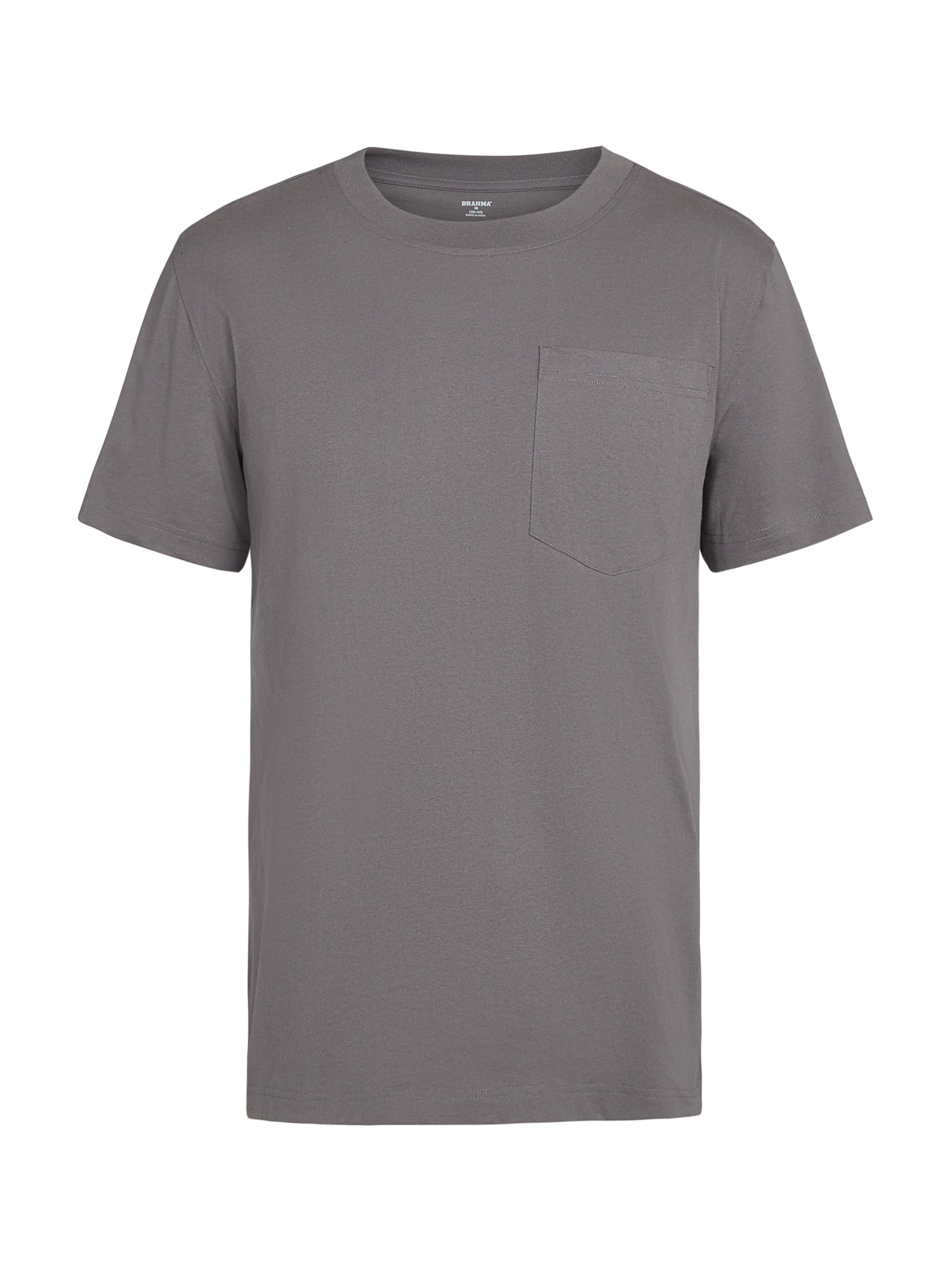 Brahma Men's Pocket T-Shirts Moisture-Wicking Short Sleeve Work Shirt, Black/Grey, 2-Pack