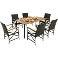 thumbnail image 5 of Aimee Lii 5/7-Piece Outdoor Dining Set with Acacia Wood Table, Outdoor Patio Furniture for Balcony Porch Backyard, Sturdy-6 Pieces +, 5 of 10