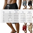 thumbnail image 3 of Mens Shorts Cotton-Linen Fashion Soild Color Gym Shorts Split-Hem Elastic Waist Drawstring Summer Vacation Athletic Shorts, 3 of 8