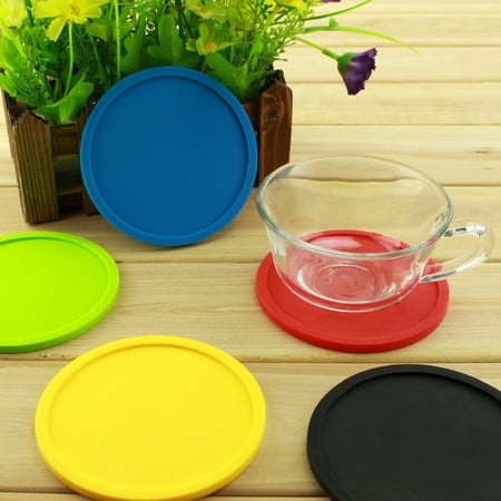 

KAOU Round Silicone Placemat Cup Coaster Table Mug Glass Holder Pad Kitchen Gadget