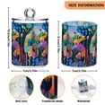 thumbnail image 5 of Yayeee 4 Pack Qtip Holder Bathroom Cotton Swab Canister with Lid Clear Dispenser Set, Art Plants, 5 of 6