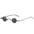 thumbnail image 2 of Gafas De Sol Rock Punk Glass Estilo Vintage Lente Redonda A Prueba De Sol Unisex Círculo Pequeño Hippie Accesorios Anti-Uv Gafas De Sol Al Aire Libre Oro Negro seitruly AP006383-04, 2 of 6