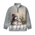 thumbnail image 5 of Xoenoiee Christmas Penguin Snowman Tree Print Girls Half Zip Sweatshirt Fleece Quarter Zip Pullover Xmas Sweatshirts Fall Winter Clothes Activewear for Teen Girl，Size 5-6 Years, 5 of 7