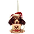 thumbnail image 1 of pstuiky Colgante navideño de perro, decoración acrílica plana, decoración para coche, taza, mascota, perro, Navidad, 1 of 8