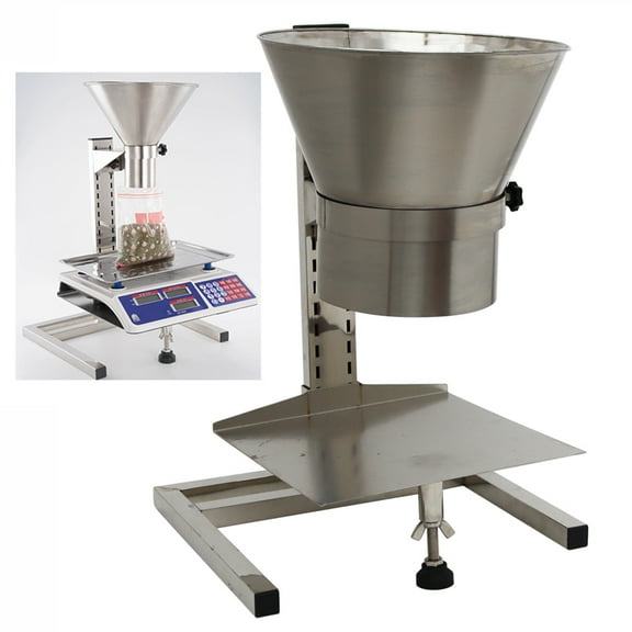6.3" Stainless Steel Feeding Hopper Manual Filling Sorting Funnel with Support Stand