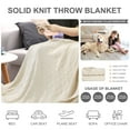 thumbnail image 6 of Soft 100% Cotton Knitted Throw Blanket for Couch Home Office Hotel Blanket Beige 50"x60", 6 of 7