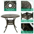 thumbnail image 2 of VIVIJASON 5-Piece Outdoor Patio Dining Set, All-Weather Cast Aluminum Conversation Set, Patio Furniture Set, Include 4 Swivel Dining Chairs, a 35.4" Round Table w/Umbrella Hole, Red Cushion, 2 of 7