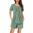 thumbnail image 2 of Asgosdo Pajama Sets for Women Lounge Set Short Sleeve Tops and Shorts Soft Sleepwear, 2 of 5