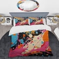 thumbnail image 2 of Designart "Abstract Blue and Pink Pop Fusion I" Pop Art Bedding Covert Set - Fashion Blue Glam Bed Set With 2 Shams, 2 of 5
