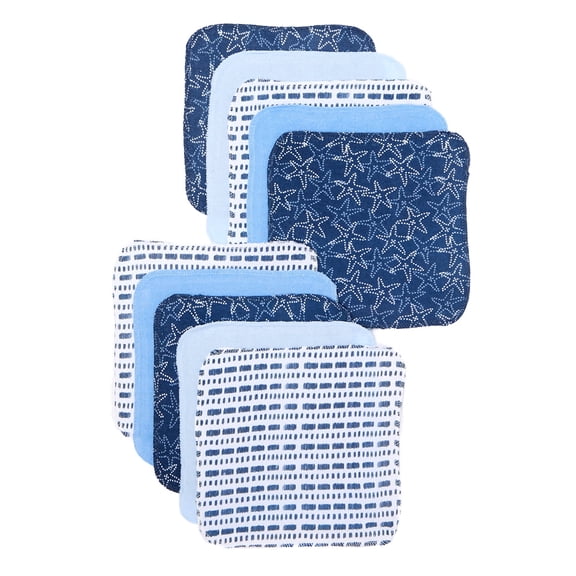 Spasilk Baby Washcloth Wipes Set for Newborns and Infants, Terry Bathtime Essentials, Pack of 10, Green Diamonds
