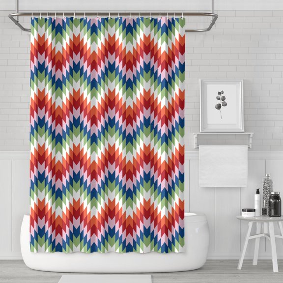 Boho Theme Polyester Shower Curtain for Bathroom with Hooks and Weighted Hem, Waterproof Bath Decor Sets Hotel Style - Machine Washable,72x72in