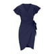 thumbnail image 5 of Vestido cruzado de imitación para mujer con cuello en V profundo y manga con volantes Fridja  hj3560, 5 of 8