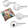 thumbnail image 4 of COMIO  Tropical Flowers and Birds Throw Pillow Cover Watercolor Parrot Botanical Plant Square Pillow Case Cushion Cover for Home Car Decorative 2pc, 4 of 6