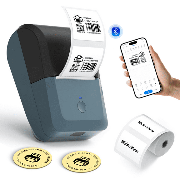 Label Makers,Bluetooth Thermal Label Printer With Wide Waterproof Label for Office Supplies, Home, Business