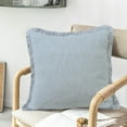 thumbnail image 2 of Ox Bay Bennett 20" x 20" Fringed Gray Cotton Adult Decorative Throw Pillow, 2 of 12