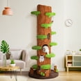 thumbnail image 4 of LHBCraft 88.6" Tall Cat Tree for Indoor Cats, Large Cat Tower with Luxury Cat Condo, Cat Tree Tower with Soft Cushion, Scratching Board, Plush Platform and Top Perch, 4 of 8