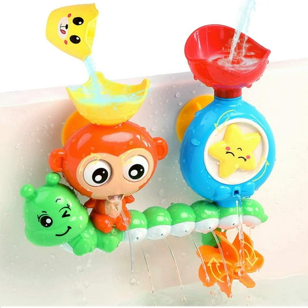 Jouets de bain pour les tout-petits âgés de 1 2 à 3 ans fille garçon,  préscolaire nouveau-né bébé baignoire jouets aquatiques, jouet interactif  multicolore durable pour bébé, belle chenille de singe, 2