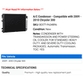 thumbnail image 2 of A/C Condenser - Compatible with 2009 - 2010 Chrysler 300, 2 of 2